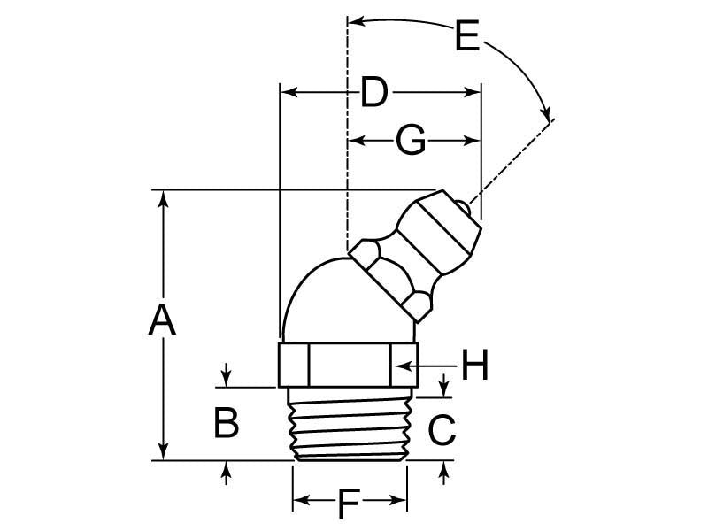 10MM METRIC 45° GREASE ZERK - BAG 10