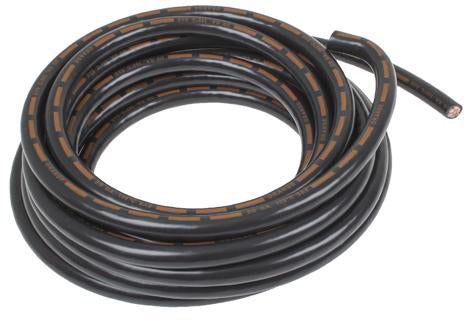 2/0 AWG BLACK BATTERY CABLE ORANGE STRIPE - 25 FOOT ROLL - 2/0 GAUGE