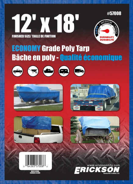 12 X 18 BLUE POLY TARP