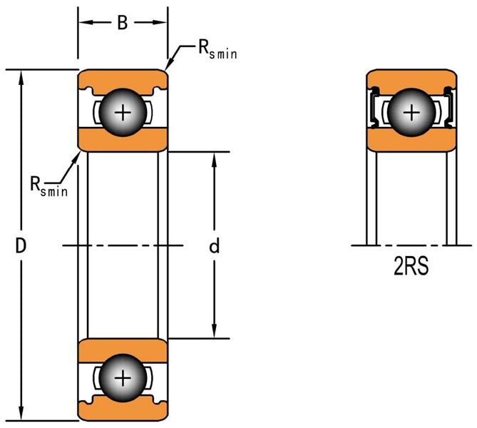 209 RADIAL BALL BEARING-SEALED   45mm BORE