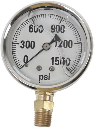 1500 PSI LIQUID FILLED  / STAINLESS GAUGE - 2-1/2" DIAMETER