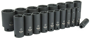 19 PC 1/2" DRIVE SAE DW IMPACT SOCKET SE