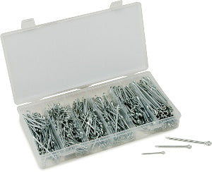 555 PIECE COTTER PIN ASSORTMENT - ZINC PLATED STEEL