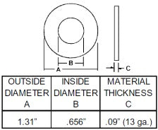 SPINDLE WASHER 1.31 ODX.656 ID