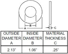 SPINDLE WASHER 2.13" ODX1.06" ID