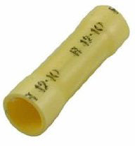 12-10 AWG VINYL YELLOW BUTT CONNECTOR - 14 PACK