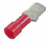 QUICK-SLIDE CONN RED VINYL 22-18AWG 1/4" MALE 19PK