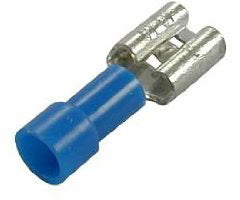 QUICK-SLIDE CONN BLUE VINYL 16-14AWG 1/4" FEMALE 100PK