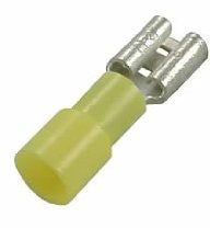 QUICK-SLIDE CONN YELLOW VINYL 12-10AWG 1/4" FEMALE 15PK