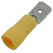 QUICK-SLIDE CONN YELLOW VINYL 12-10AWG 1/4" MALE 15PK