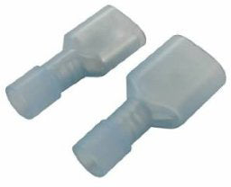 QUICK-SLIDE CONN PAIR BLUE NYLON 16-14AWG 1/4" MALE/FEMALE 5PK