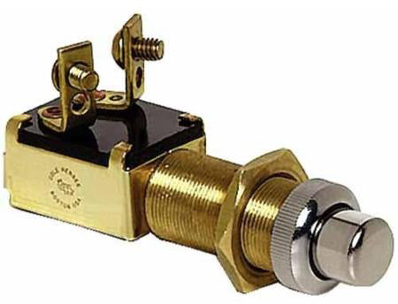 PUSH-BUTTON STARTER SWITCH 10A 12V BRASS