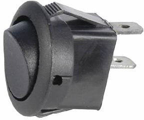 ROUND ROCKER BLACK 10A 12V