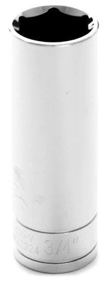 3/4 INCH X 6 POINT DEEP WELL IMPACT SOCKET - 1/2 INCH DRIVE