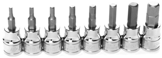 SAE HEX BIT SET - 3/8 INCH DRIVE