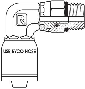 UN O-RING MALE SWIVEL 90 DEGREE ELBOW WITH 3/4 INCH THREAD FOR 3/8 INCH HOSE