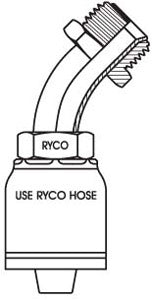 SAE MALE INVRTD FLARE 45 BEND WITH 7/8 INCH THREAD FOR 3/8 INCH HOSE