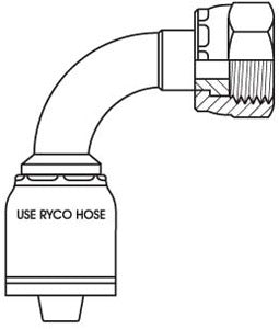 ORFS FEMALE 90 DEGREE BEND WITH 13/16 INCH THREAD FOR 3/8 INCH HOSE