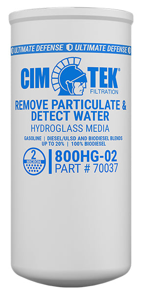 800 HYDROGLASS BIOFUEL SERIES FUEL TRANSFER FILTER WITH WATER REMOVAL - HIGH VOLUME 1" FLOW -  2 MICRON