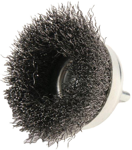 CRIMPED WIRE CUP BRUSH - 2" WITH 1/4" SHANK FOR DIE GRINDER (CUT-OFF TOOL), POWER DRILL