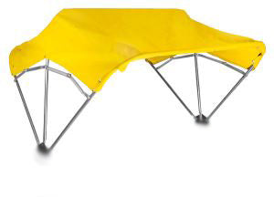 JUMBO SIZE CANOPY KIT 3-BOW WITH MOUNTING BRACKET AND YELLOW COVER