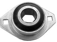 TWO-BOLT FLANGE ASSEMBLY WITH SINGLE LIP SEAL, 1 INCH HEX BORE TIMKEN BEARING