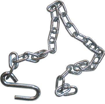 SAFETY CHAIN - 1/4" X 34" WITH S-HOOKS - GRADE 30 CHAIN / CLASS 2