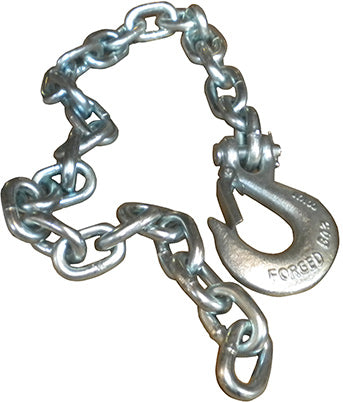 3/8" x 35" CLASS 4 HI TEST GRADE 43 SAFETY CHAIN WITH FORGED SLIP HOOK, 5,400 LB. WORKING-LOAD-LIMIT