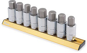 8 PIECE SAE/MM LARGE HEX BIT SOCKET SET