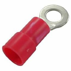 RING TERMINAL INSULATED RED 8AWG 1/4'' 4PK