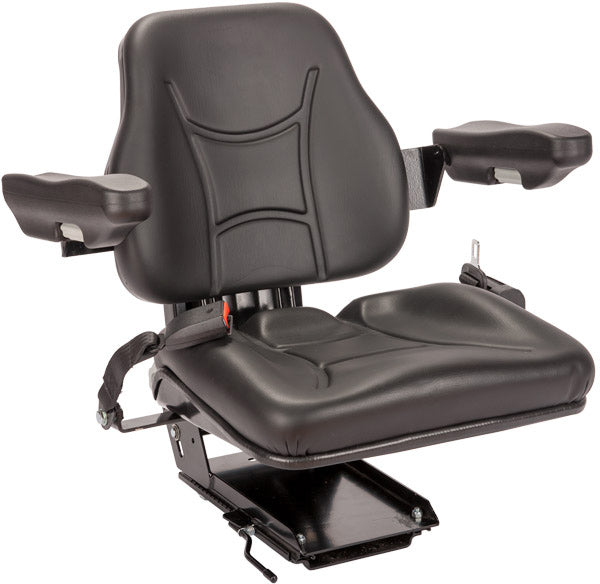 KING SIZE BLACK UNIVERSAL TRACTOR SEAT WITH SUSPENSION