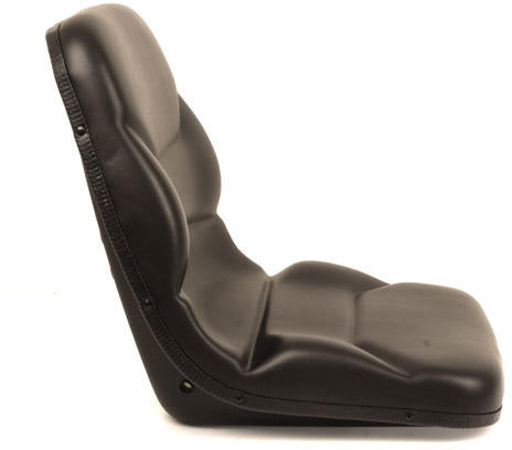 ONE PIECE CONTUERED HIGH BACK SEAT WITH SLIDES FOR UTILITY / INDUSTRIAL APPLICATIONS - BLACK VINYL
